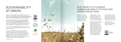 Sustainability brochure layout and infographics